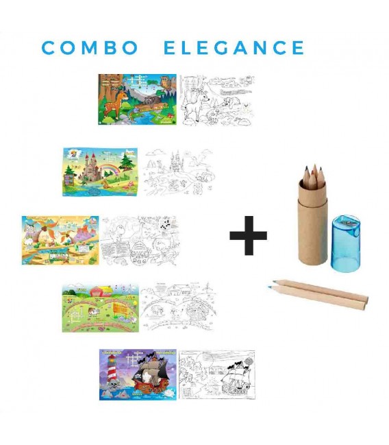 COMBO ELEGANCE - Tovagliette Bambini e Matite