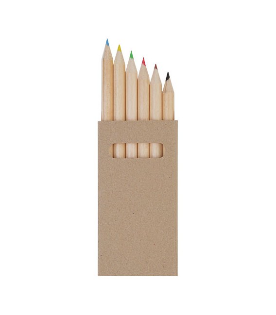 Astuccio avana 6 matite colorate