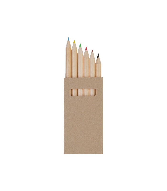 Astuccio avana 6 matite colorate
