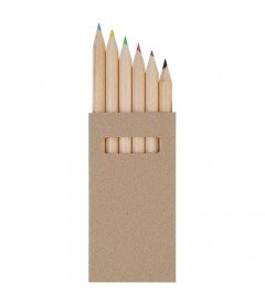 Astuccio avana con 6 matite colorate